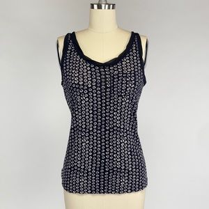 Loft Black and Cream Tank Top